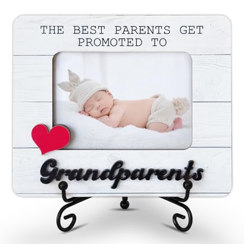 Hangwoous Best Parents Get Promoted to Grandparents Photo Frame - color: White