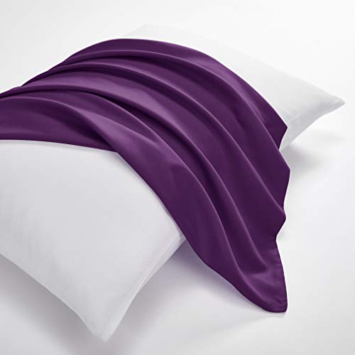 EVOLIVE Body Pillow Cover 21"x54", Microfiber, Hidden Zipper (Purple) - color: Purple