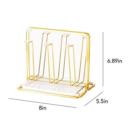 Metal Cup Drying Rack with 6 Hooks - color: Gold