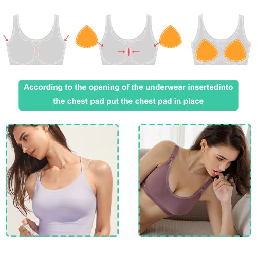 5 Pairs Bra Pad Insert,Removable Sport Bra Cups Inserts Triangle Breathable Bra Pads for Yoga Bra Swimsuits Bikini