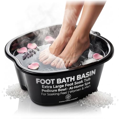 Extra Large Foot Soaking Tub, Sturdy Foot Bath Basin, Pedicure Bowl - Black - color: Black Foot Basin