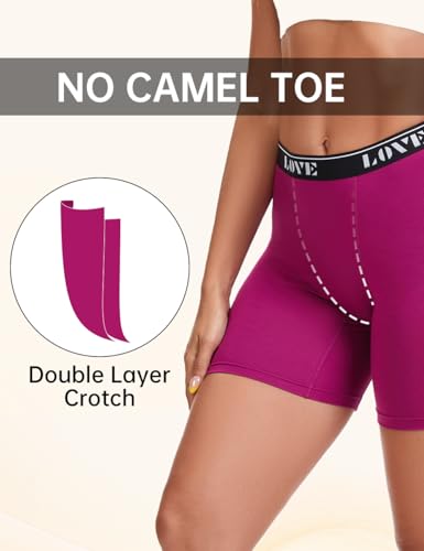 Molasus Womens Boxer Briefs High Waisted Modal Boy Shorts Underwear(Regular&Plus Size) - color: Royal Blue/Magenta/Black/Grey, size: Medium