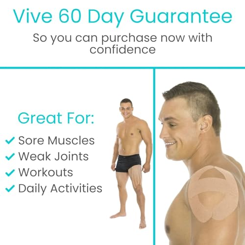 Vive Kinesiology Tape (105 Feet) - Therapeutic Athletic Support Tape - color: Beige, size: 2" x 105'
