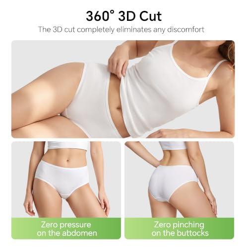 Women's Disposable Underwear for Travel Eco-friendly Bamboo Viscose Briefs Panties Emergency Underpants Bikinis - color: White-10pairs, size: Medium