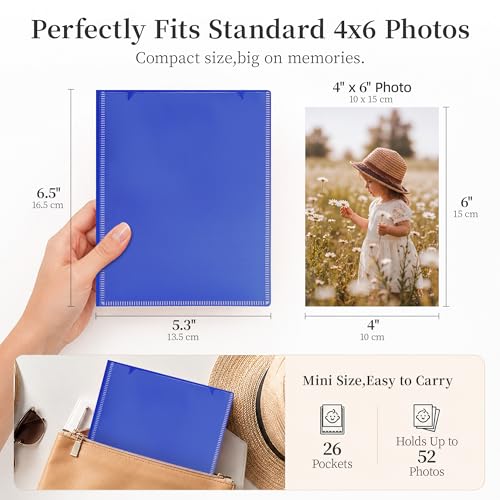 Vienrose Small Photo Album 3 Pack 4x6 Holds 52 Photos Each Blue - color: Blue, size: 4x6 (3 PK)