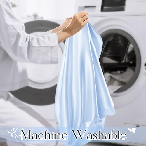 RUDONG M Satin Wedge Pillow Cover, Wedge Pillowcase, Light Blue, 25"x25"x8" - color: Light Blue