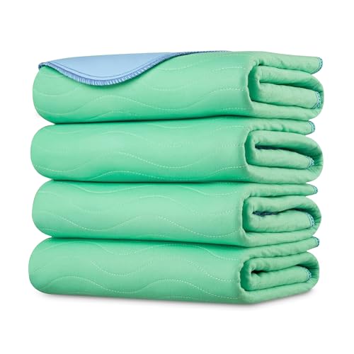 Take-Y Heavy Absorbency Washable Underpads 34"x36" (4 Pack) – Waterproof Quick Drying Reusable Incontinence Pads for Adults, Kids, Elderly, Pets, Dogs, Bedwetting, Nursing, Sofa, Bed