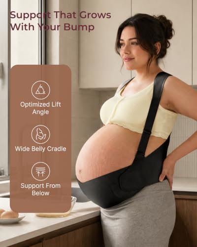 Momcozy Go As You Grow Belly Bands for Pregnant Women-For Twins/Multiples - color: Black, size: XX-Large