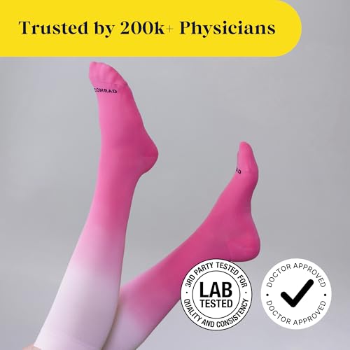 Comrad Breathable Knee High Firm Compression Socks - Targeted Arch Support - color: Black Solid, size: Small