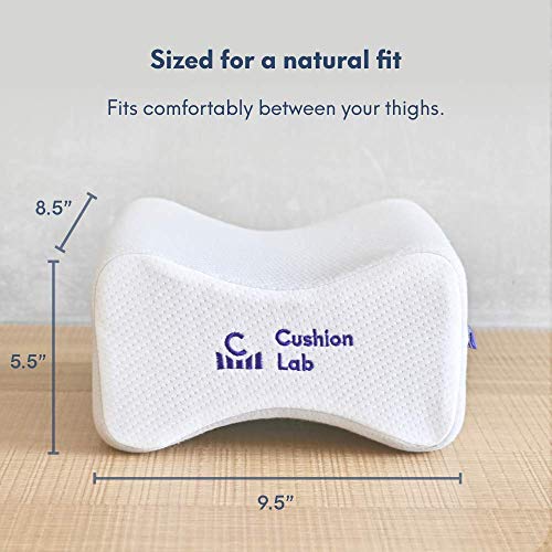 Cushion Lab Extra Dense Orthopedic Knee Pillow for Back Pain Relief, Leg Pain, Hip, Pregnancy, Sciatica & Joint Pain - Memory Foam Wedge Pillow Contour - size: Medium