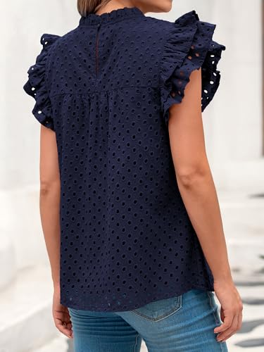 BTFBM Casual Summer Shirts for Women 2026 Going Out Tops Trendy - color: Navy, size: Small