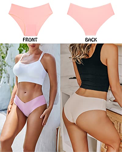 Women’s Seamless Underwear No Show Cheeky Hipster Bikini Panties 9 pack - color: Option B, size: Small