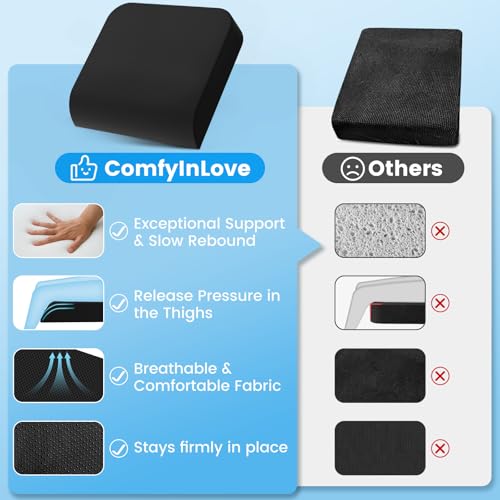 Wheelchair Seat Cushion Cooling Gel Memory Foam Chair Cushion - color: Black