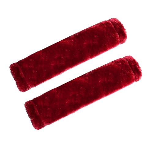 MOONET Universal Soft Faux Sheepskin Seatbelt Covers, 2 Pack (Claret) - color: Claret