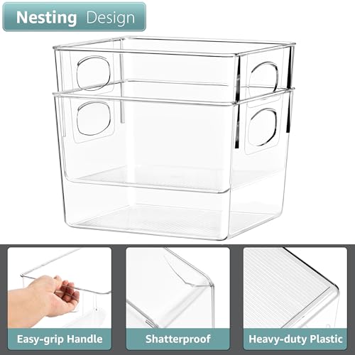 Sorbus Fridge Organizers and Storage, Clear Plastic Bins (Medium, 8 Pack) - size: Medium, style: 8 Pack