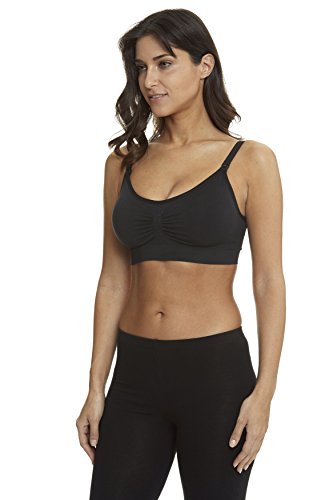 HOFISH 3PACK Full Bust Seamless Nursing Maternity Bras Bralette S-XXL with Extra Bra Extenders & Clips - color: 3pack: Black, size: X-Large