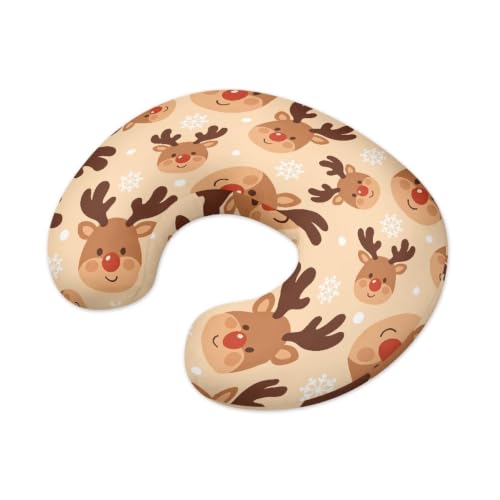Christmas Reindeer Pillow Covers for Boppy/Most Christmas Breastfeeding Pillow Cover Half Round Pillowcase Nursing Pillow Covers for Baby Girl - color: Christmas Reindeer, size: 1 pack