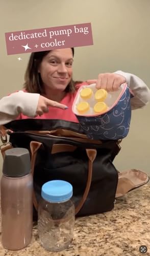 Sarah Wells Cold Gold Breastmilk Cooler with Ice Pack (Blue Pattern)