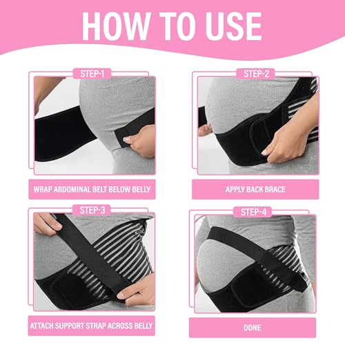 Maternity Support Belt (Small/70-100cm)– Adjustable Pregnancy Belly Band for Back, Hip & Pelvic Support | Prenatal & Postpartum Abdominal Binder for Lower Back Pain Relief & Belly Support - size: Small