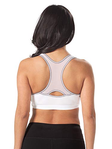 Leading Lady, The Sophie, Wireless Nursing Sports Bra, Low-Impact, Mesh Racerback, One Hand Nursing Clasps, Adjustable Sides - color: White, size: Medium
