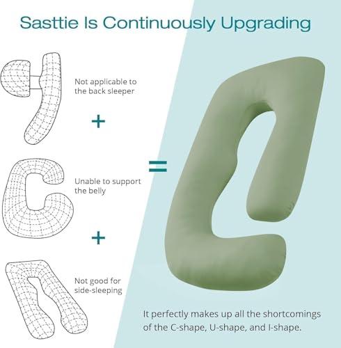 Cooling Pregnancy Pillows for Sleeping, 65'' Full Body Pillow, Green - color: Green, size: 65 Inch