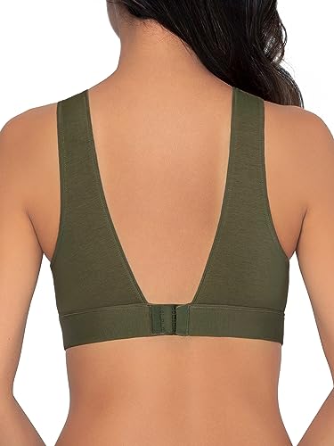 Fruit of The Loom Women's 2-Pack Full Coverage Wireless Cotton Bra - Soft & Everyday Comfort - color: Desert Dusk/Olive Night, size: 4X-Large Plus