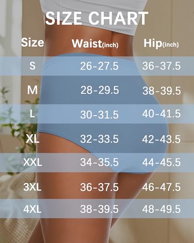 OLIKEME Womens Cotton Underwear High Waisted Postpartum C Section Panties Soft Stretch Breathable Full Coverage Briefs 6 Pack - color: Multicolor,6pack, size: Medium