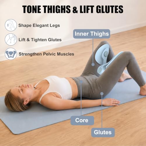 Pelvic Floor Exercise Devices 35lb Resistance Kegel Thigh Trainer with Band - color: Blue