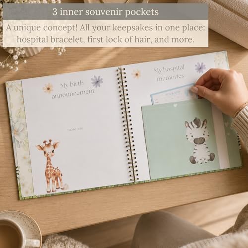 Baby memory book - Pregnancy journals & Baby’s first year album (English)