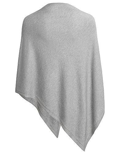 PULI Women's Versatile Knit Shawl Poncho Sweater Button Scarf - color: Gray