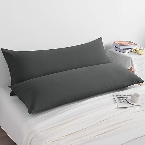 NTBAY Body Microfiber Pillowcases, Set of 2, Dark Grey - color: Dark Grey, size: Body (20"x54")