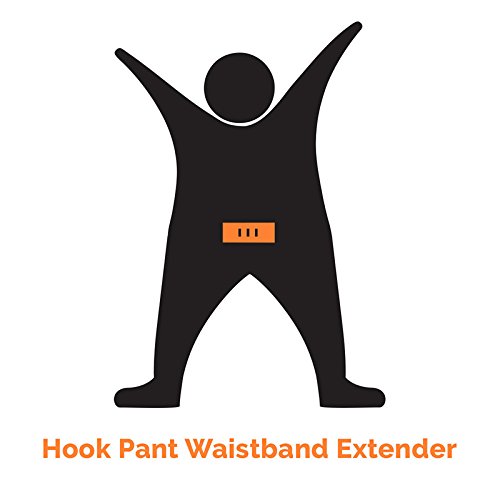 Self-Adjusting Button & Hook Waist Stretch Extender Helps Save on Maternity Clothes (8-pk: 2 x Small Hook+Button, 2 x Large Hook+Button) Black