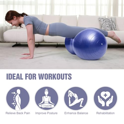 INPANY Peanut Exercise Ball for Labor, Physical Therapy & Fitness - color: Indigo