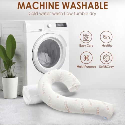 Body Pillow for Adults, Swan Bed Pillow Insert for Sleeping, Copper, 49 In - color: Copper