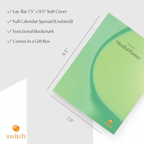 Switch Research Mindful Planner (Acceptance) - Evidence-Based Life Organizer - 31-Day Goal Planner to Develop Radical Acceptance - Daily planner With Prompts - style: Mindful - Acceptance