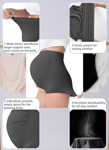 Rnxrbb M-5XL Maternity Underwear Seamless Plus Size Over Bump Panties Cloth - color: 2black+2gray, size: 5X-Large