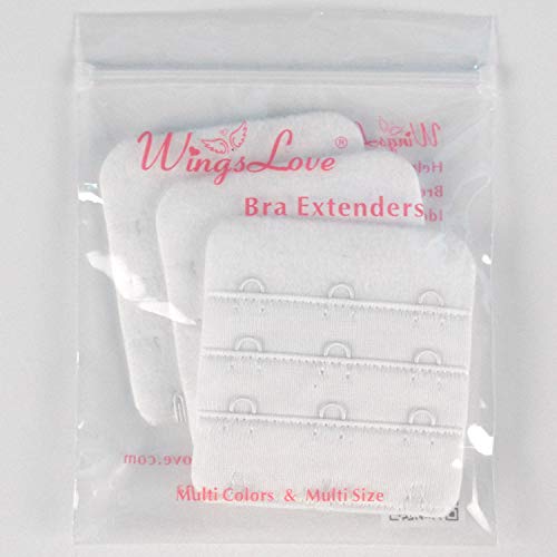 Wingslove Womens Bra Extender Bra Band Breathing room 3pcs-Pack Multi-size - color: White, 3 Hook 3/4 Inch
