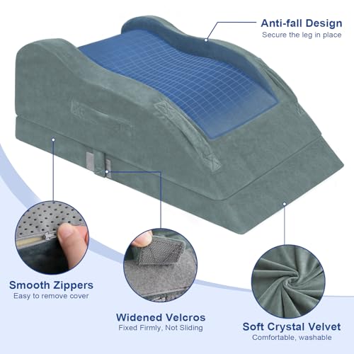KingPavonini Leg Elevation Pillow for After Surgery, Double Leg, Grey - color: Grey, size: Double Leg