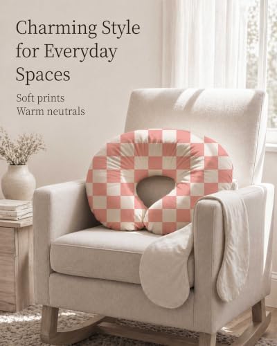 Nursing Pillow Covers 2 Pack, Stretchy Breastfeeding Pillow Covers for Baby - color: Daisy Check