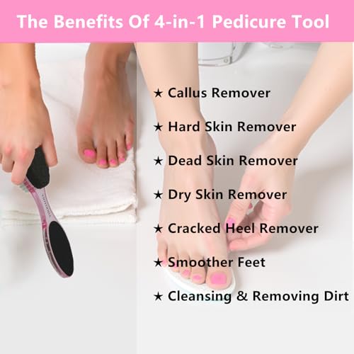 Foot Brush and Pumice Stone for Feet Scrub Callus Remover Pedicure Tools - color: Clear Pink Clear Pink