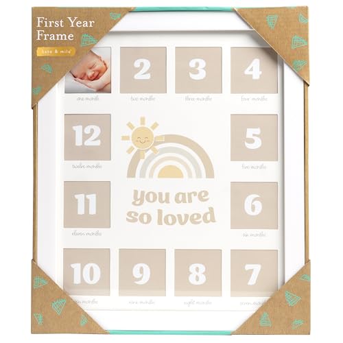 Kate & Milo My First Year Baby Milestone Photo Frame - style: You Are So Loved First Year