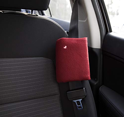 The Breast & Chest Buddy Port Support - Seatbelt Pads for Open Heart Surgery and Mastectomy Recovery - Burgundy