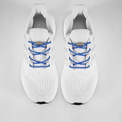 Elastic Shoe Laces - No Tie Shoelaces for All Adult and Kids Sneakers Fits Board Shoes and Casual Shoes (2 Pairs) - color: Blue