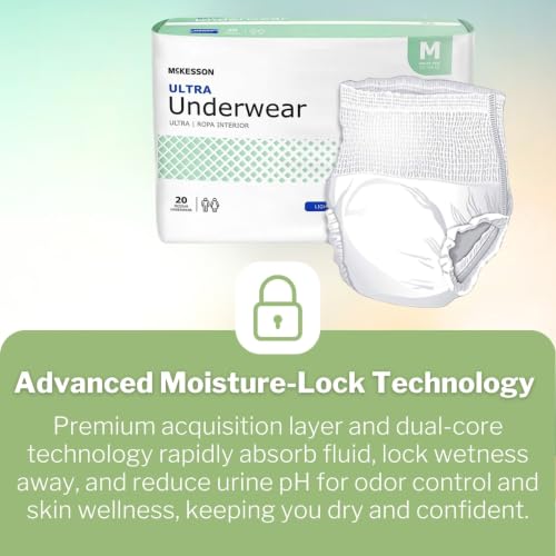 McKesson Ultra Adult Incontinence Underwear, Heavy Absorbency, 44 in, 20 ct - size: Medium (20 Count)