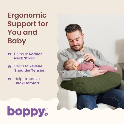 Boppy Nursing Pillow, Luxe Ergonomic Breastfeeding & Baby Feeding Support - color: Luxe - Quilted Moss