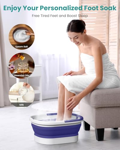 Nekteck Foot Soaking Tub Collapsible Bucket for Foot Bath Soak Tub, Purple - color: Purple