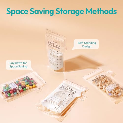 NCVI Breastmilk Storage Bags, 180 Count 7oz, Temp-Sensing, Double-Sealed