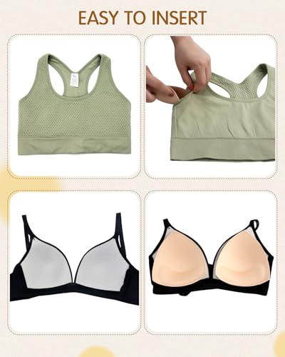 Bra Pads Inserts 4 Pairs Breast Enhancer Padding for Push Up - color: Black, size: C