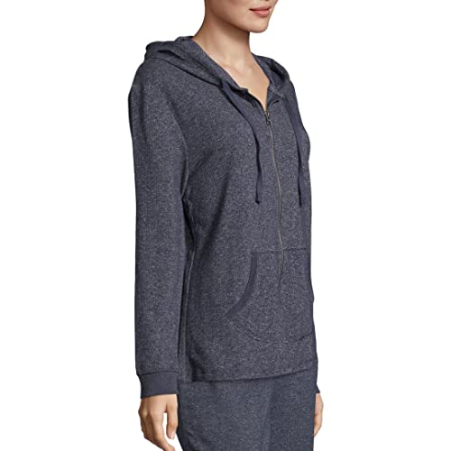 Hanes womens French Terry Zip Hoodie - color: Navy Heather, size: Medium