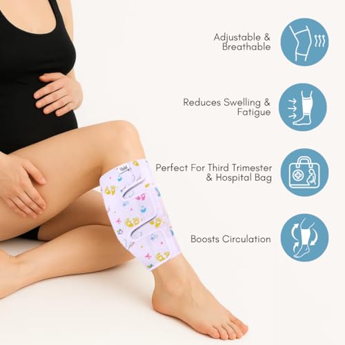 ELI&VAL New Mommy Essentials for First Time Mom – 2 Pack Pregnancy Calf Compression Sleeves – 1st Trimester Must Haves for Leg Support, Swelling, Fatigue & Circulation During Pregnancy and Postpartum